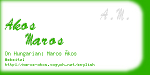 akos maros business card